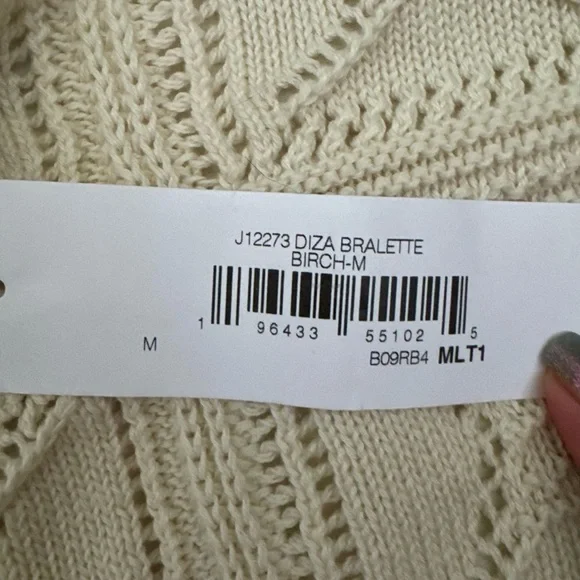 NWT THE DROP 100% cotton Diza Crochet Bralette, birch (M) - Picture 8 of 9